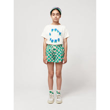 Load image into Gallery viewer, Bobo choses - green check shorts with all over tomato print

