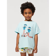 Load image into Gallery viewer, Bobo Choses - Light blue t-shirt with dancing giants print
