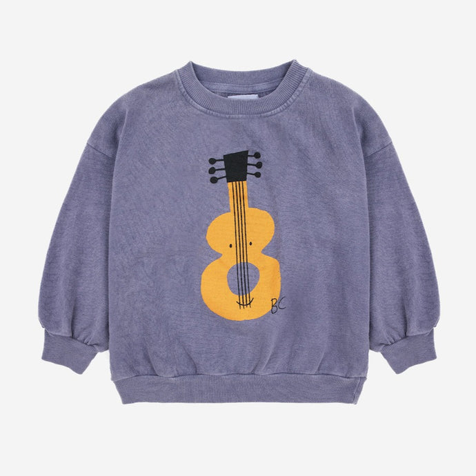 Bobo Choses - washed blue sweatshirt with guitar print