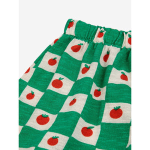 Bobo choses - green check skirt with all over tomato print