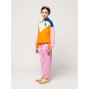 Bobo Choses - pink sweatpants with BC white logo and tapered leg