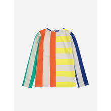 Load image into Gallery viewer, Bobo Choses - multicolour stripe swim top in orange, yellow, green and blue.
