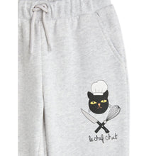 Load image into Gallery viewer, Mini Rodini - grey sweatpants with cat chef print
