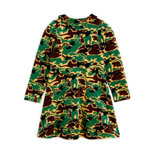 Load image into Gallery viewer, Mini Rodini - Velour Camo print dress with ruffle collar