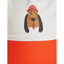Load image into Gallery viewer, Mini rodini - bloodhound cycling cap in red and white
