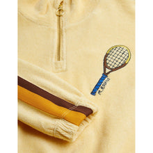 Load image into Gallery viewer, Mini Rodini light yellow cotton terry sweatshirt with stripe detail 
