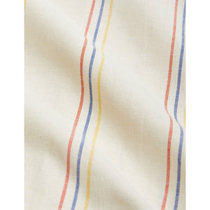 Mini Rodini - cream woven shorts with red, yellow and blue fine pinstripe