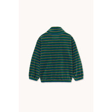 Load image into Gallery viewer, Tinycottons - Green Stripe Velour Mockneck
