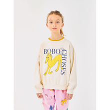 Load image into Gallery viewer, Bobo Choses off white sweatshirt with yellow horse print