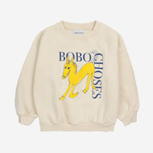 Load image into Gallery viewer, Bobo Choses off white sweatshirt with yellow horse print