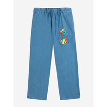 Load image into Gallery viewer, Bobo Choses Blue denim pants with colourful dice design.