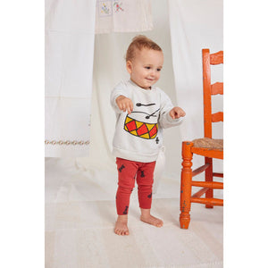 Bobo Choses - red baby leggings with all over ant print