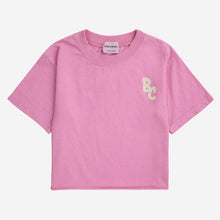 Load image into Gallery viewer, Bobo Choses - pink t-shirt with white BC print on chest
