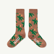 Load image into Gallery viewer, The Animals Observatory - brown socks with tropical leaf print
