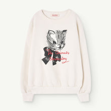 Load image into Gallery viewer, The Animals Observatory - White sweatshirt with vintage style kitten print
