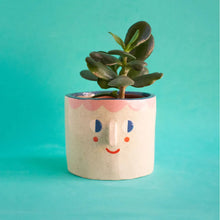 Load image into Gallery viewer, Ana Seixas - Friendly Face Ceramic Pot with Pink Hair