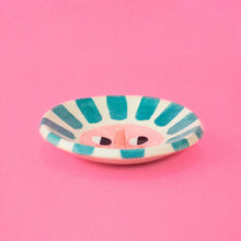 Load image into Gallery viewer, Ana Seixas  - Teal Happy Sun Ceramic Trinket Dish