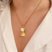 Load image into Gallery viewer, Little Nell Jewellery - Everyday Gold Rectangle Sunrise Pendant Necklace