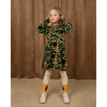 Load image into Gallery viewer, Mini Rodini - Velour Camo print dress with ruffle collar