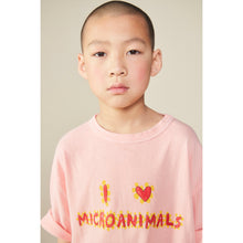 Load image into Gallery viewer, The animals observatory pink oversized t-shirt with red I Love Micro Animals print
