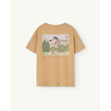Load image into Gallery viewer, The Animals Observatory Babar t-shirt in soft brown with Babar illustration on the back
