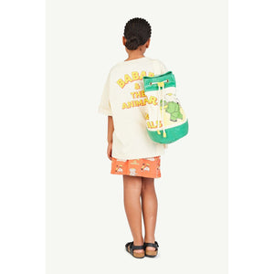 The Animals Observatory Babar skirt in orange/brown with all over Babar wedding print