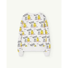 Load image into Gallery viewer, The Animals Observatory - white sweatshirt with all over yellow lazy chair print
