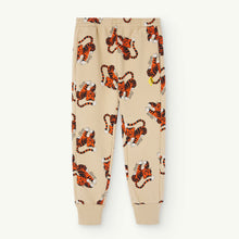 Load image into Gallery viewer, The Animals Observatory - beige sweatpants with all over friendly tiger print in orange and black
