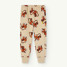Load image into Gallery viewer, The Animals Observatory - beige sweatpants with all over friendly tiger print in orange and black