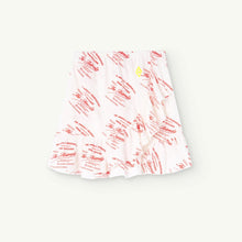 Load image into Gallery viewer, The Animals Observatory - white ruffle skirt with all over red 'creme patisiere' print