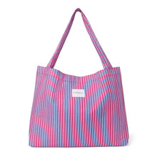 Load image into Gallery viewer, Studio Noos - Raspberry Poplin Striped Mom Bag