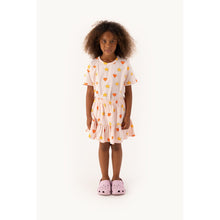 Load image into Gallery viewer, Tinycottons - pale pink skirt with all over red heart and yellow star print