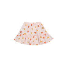 Load image into Gallery viewer, Tinycottons - pale pink skirt with all over red heart and yellow star print
