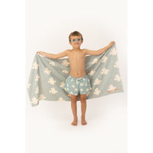 Load image into Gallery viewer, Tinycottons - pale blue/grey beach towel with all over dove print

