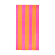 Load image into Gallery viewer, Tinycottons - Orange and bright pink stripe beach towel

