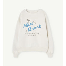 Load image into Gallery viewer, The Animals Observatory - White sweatshirt with blue micro animals print
