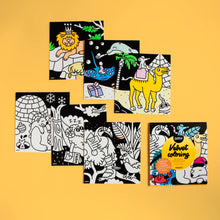 Load image into Gallery viewer, OMY - Animals Velvet Colouring Pages