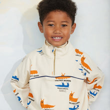 Load image into Gallery viewer, Mini Rodini - Velvet Worm Half Zip Sweatshirt