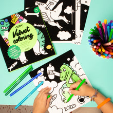 Load image into Gallery viewer, OMY - Dinos Velvet Colouring Pages