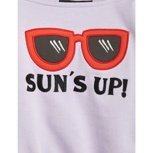 Load image into Gallery viewer, Mini Rodini - Lilac sweatshirt with red sunglasses and Sun&#39;s Up print
