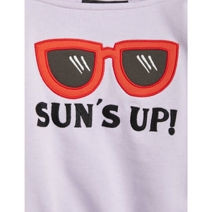 Mini Rodini - Lilac sweatshirt with red sunglasses and Sun's Up print