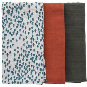 Muslin Squares Set of 3 - Nordic Forest.