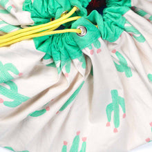 Load image into Gallery viewer, Play and Go toy 2 in 1 toy storage bag and playmat in cactus print or stripe design.