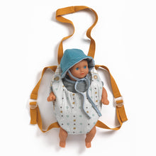 Load image into Gallery viewer, Pomea dolls by Djeco - Baby Doll carrier in grey and mustard
