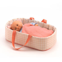 Load image into Gallery viewer, Pomea Dolls by Djeco - Baby doll bassinet in pink
