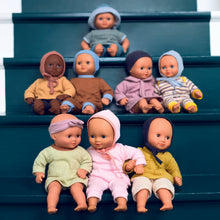 Load image into Gallery viewer, Pomea Dolls by Djeco - 32cm doll with green and pink cotton outfit