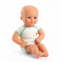 Load image into Gallery viewer, Pomea Dolls by Djeco - 32cm doll with green and pink cotton outfit
