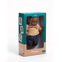 Load image into Gallery viewer, Pomea Dolls by Djeco - 32cm doll with yellow and blue cotton outfit
