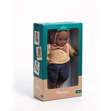 Load image into Gallery viewer, Pomea Dolls by Djeco - 32cm doll with yellow and blue cotton outfit