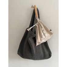 Load image into Gallery viewer, Studio Noos dark grey teddy mom bag / stroller bag